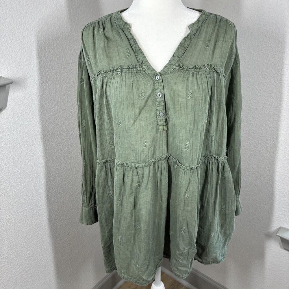 SUNDANCE Charlene Tunic Dress Gauzy Oversized Floral Eyelet Sheer Festival